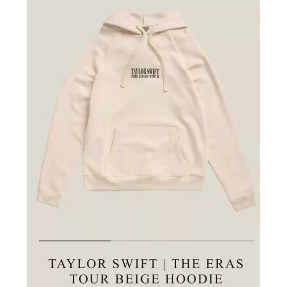 Taylor Swift 2023 The Eras Tour Beige Hoodie Size Large NEW Colorful Back - Picture 2 of 4